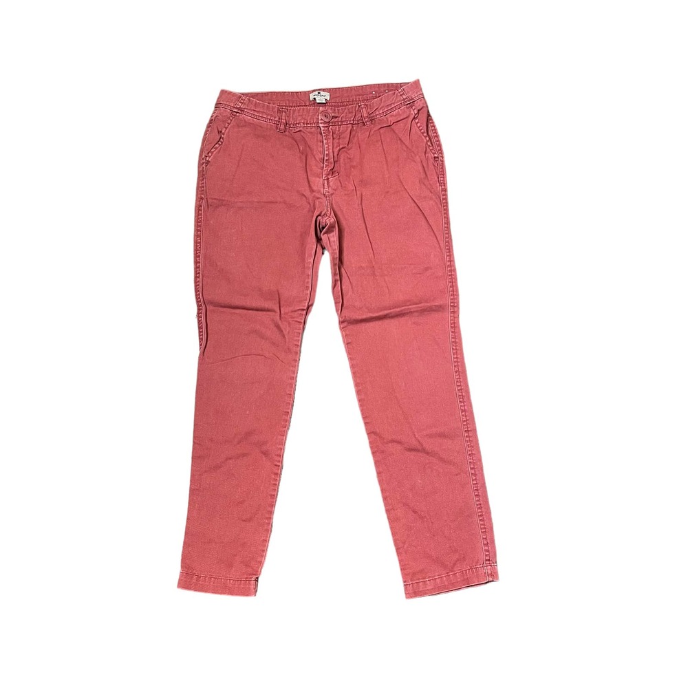 Woolrich Red Sunday Chino Crop Pants Women Size 4 Cotton Mid-Rise Flat Front
